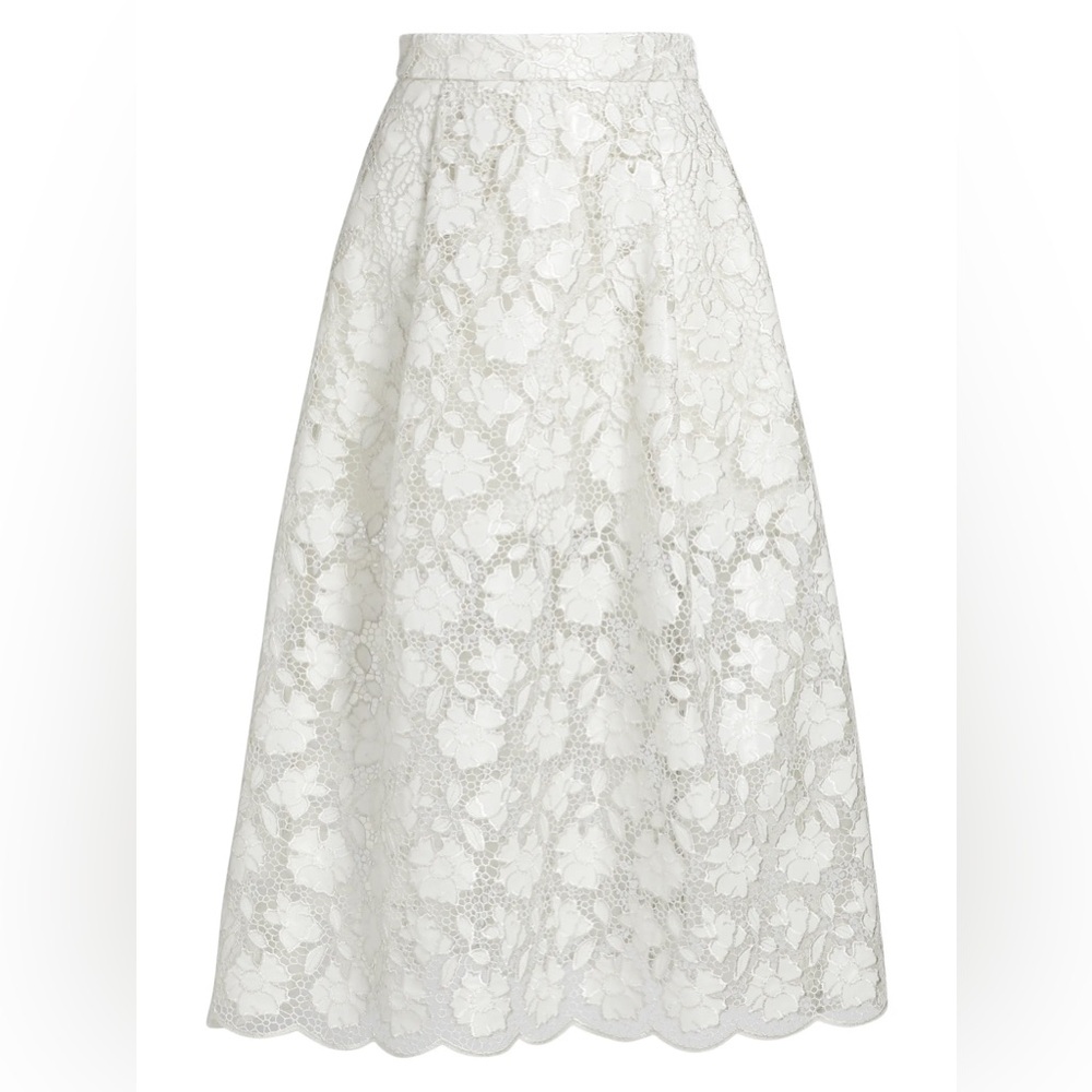 Toccin Elegant White Lace Skirt